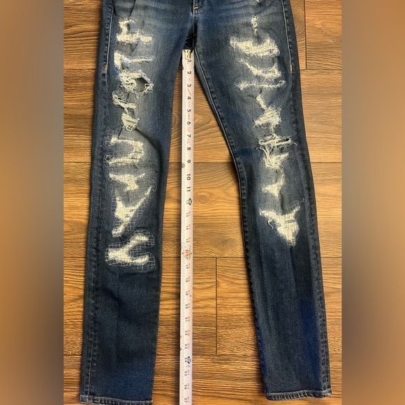 True Religion Women Victoria Skinny Cigarette Low Rise Jeans Size 25‎ Distressed - Picture 4 of 11